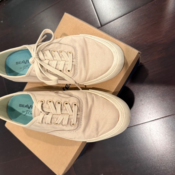 Khaki satin classic Legend style SeaVees sneaker JCrew collab - Picture 3 of 4